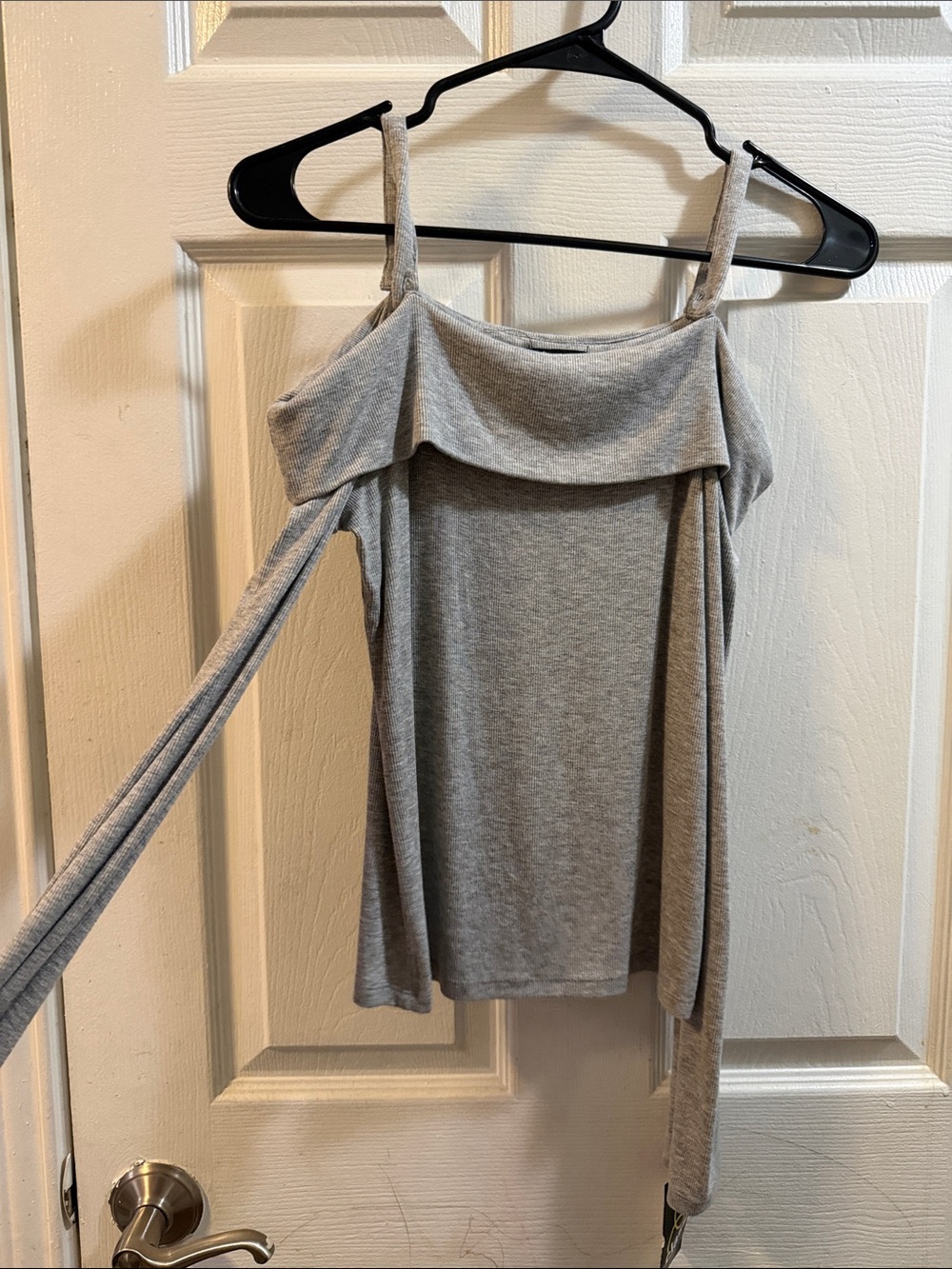 art class Light Gray Off-Shoulder Long Sleeve Tunic